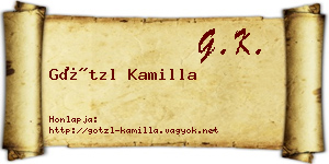 Götzl Kamilla névjegykártya